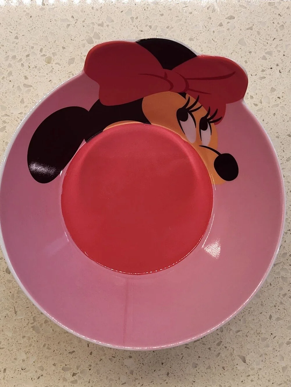Disney Store Minnie Mouse 3D  Ears & Bow Figural Melamine Toddler Bowl